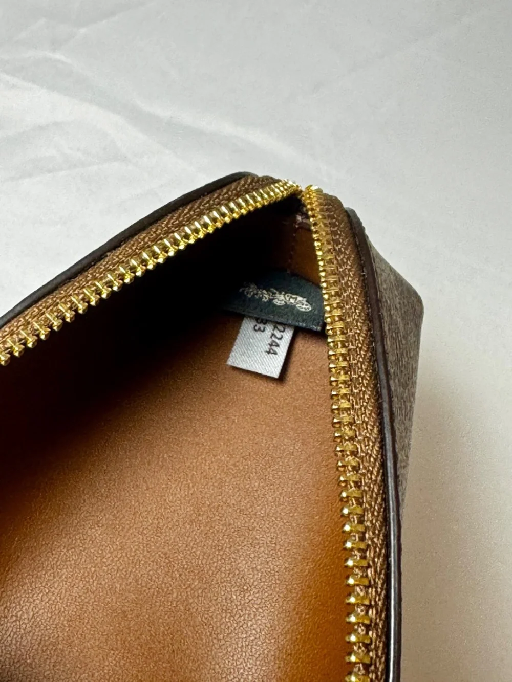 Coach Brown Khaki Signature Pencil Case